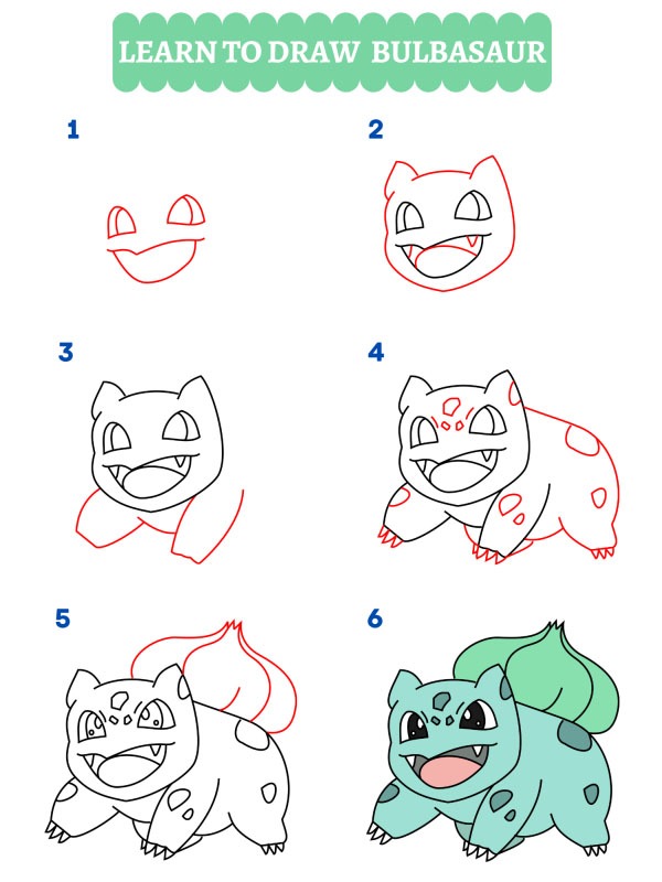 How to draw Bulbasaur