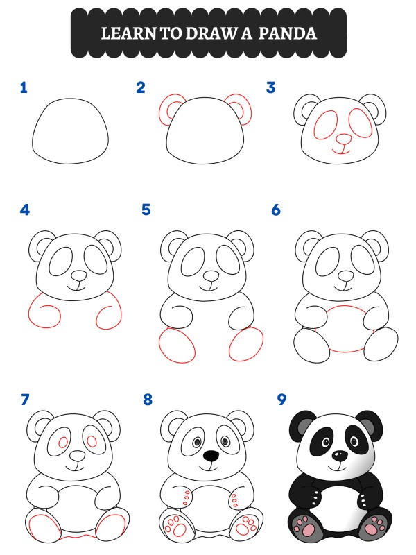 How to draw a panda