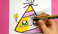 How to draw a party hat