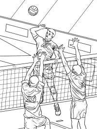 Playing volleyball