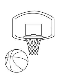 Basketball basket with ball