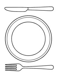Plate and cutlery