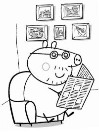 Daddy Pig reads the paper