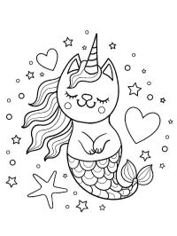 Unicorn cat mermaid
