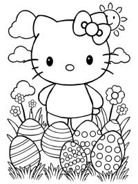 Hello Kitty with Easter eggs