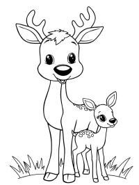 Deer with fawn