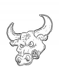 Angry bull head