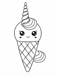 Kawaii unicorn ice cream
