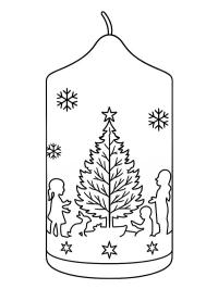 Christmas candle with Christmas tree