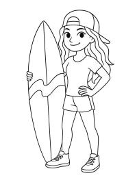 Girl with surfboard