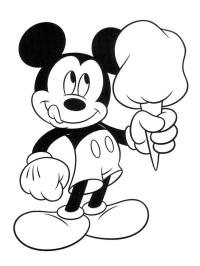 Mickey Mouse eat ice scream