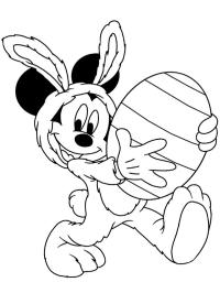 Mickey Mouse with an Easter egg