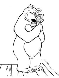 Mishka the bear hugs Masha