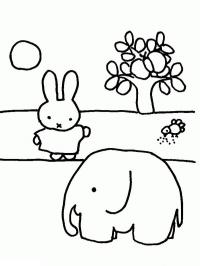Miffy with an elephant