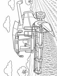 Combine harvester in the field