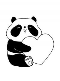 Panda with heart