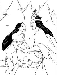 Pocahontas and her father Powhatan