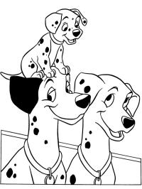 Pongo and Perdy with one of their puppies