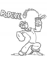 Popeye eat spinage