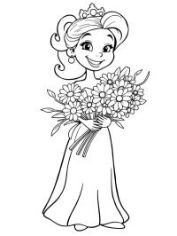 Princess with a bouquet of flowers