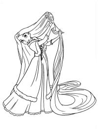 Rapunzel combing hair