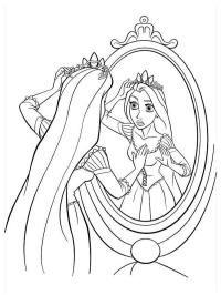 Rapunzel in front of the mirror