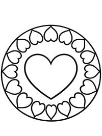 Simple heart mandala