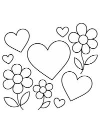Simple hearts and flowers