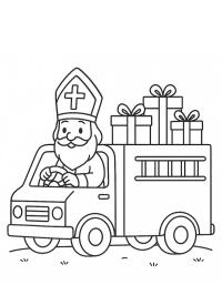 Saint Nicholas delivers presents