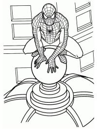Spiderman climbing a building