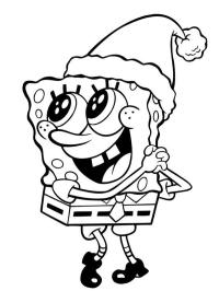 Spongebob with Santa hat