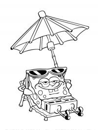 Spongebob on the beach