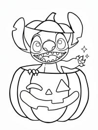 Stitch in Halloween pumpkin