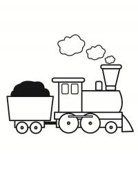 Steam locomotive with wagon