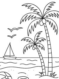 Beach with palm trees