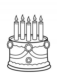 Cake with 5 candles