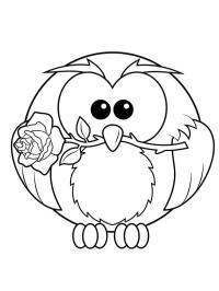 Owl with rose