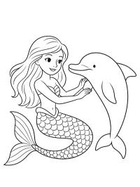 Mermaid with dolphin