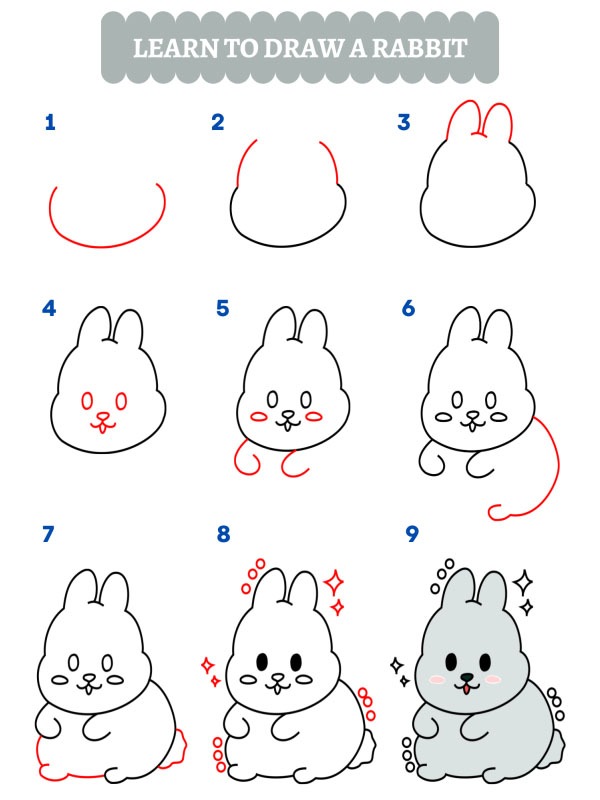 How to draw a cute rabbit