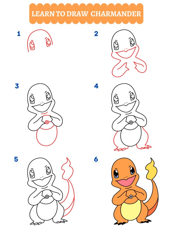 How to draw Charmander