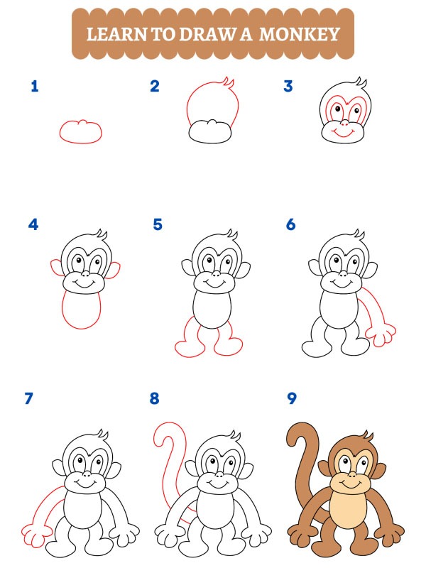 How to draw a monkey