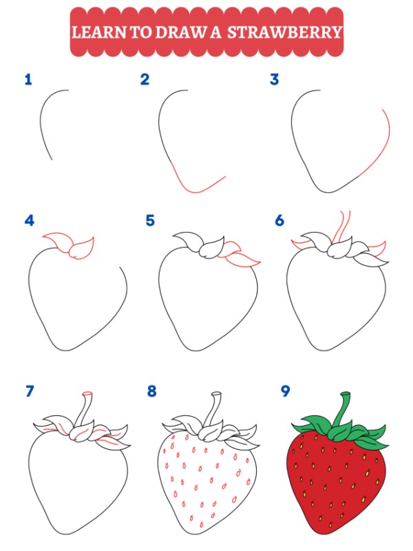 Learn how to draw a strawberry