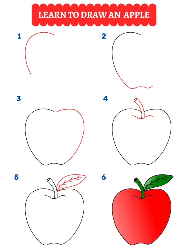 How to draw an apple