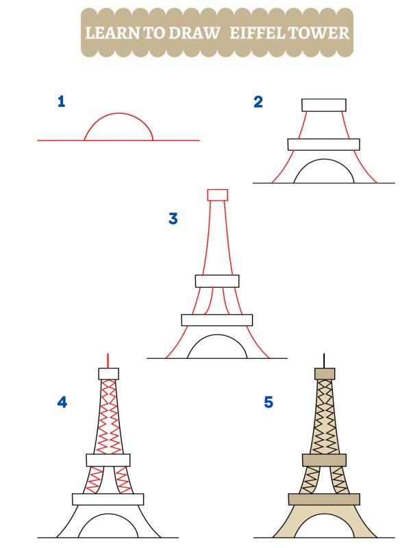How to draw the Eiffel Tower