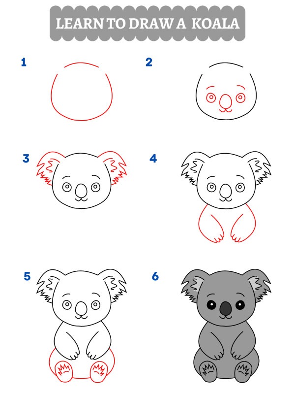 How to draw a koala