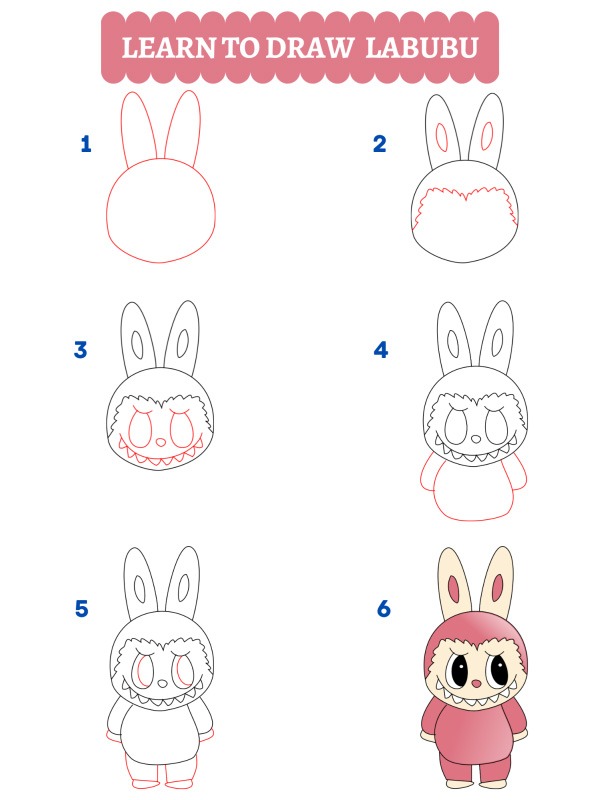 How to draw a Labubu