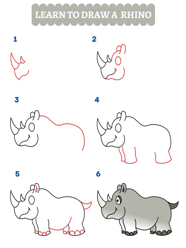 How to draw a rhinoceros