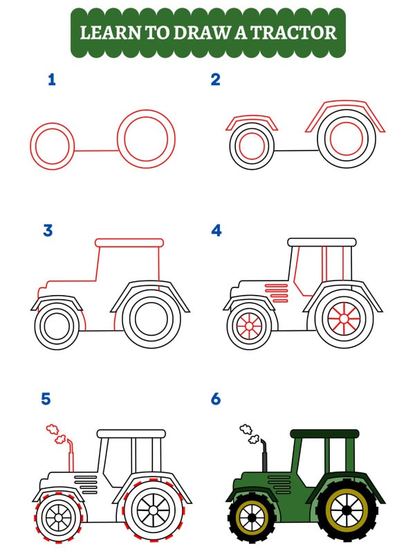 How to Draw a Tractor