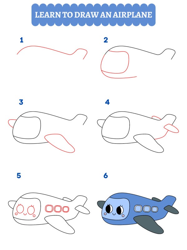 How to draw an airplane