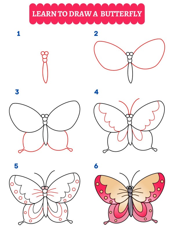 How to draw a butterfly